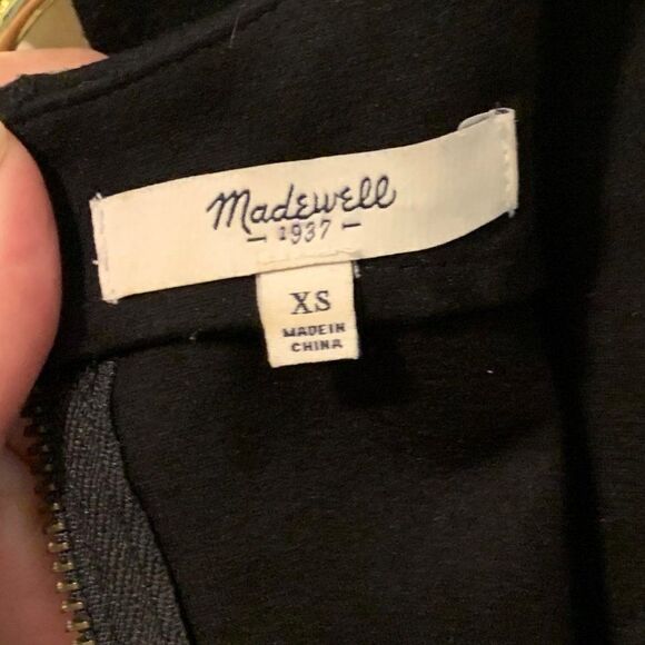 dress Madewell sz XS, EUC, fitted bodice, gathered skirt, geometric pattern - Picture 6 of 15